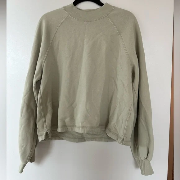 Abercrombie & Fitch Mock Neck Sweatshirt Light Green - Picture 1 of 3